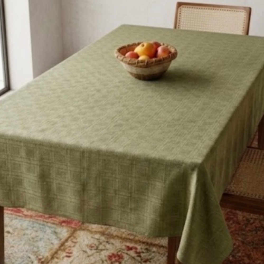 VTG Olive Green Tablecloth